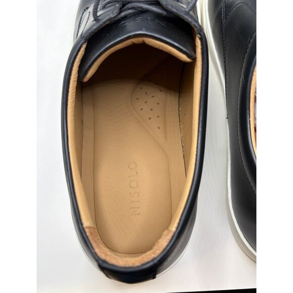 Nisolo Black Leather Casual Sneakers White Sole Men’s main image 2